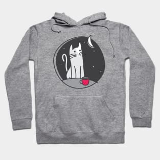 Sleeplessness (Cat, moon & coffee) Hoodie